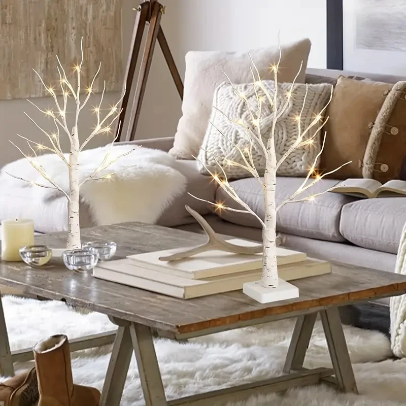 24 Led Easter Twinkling Tree Fairy Light Birch Tree Branches 3AA&USB Powered Tree Lamp For Party Bedroom Chirstmas Decoration