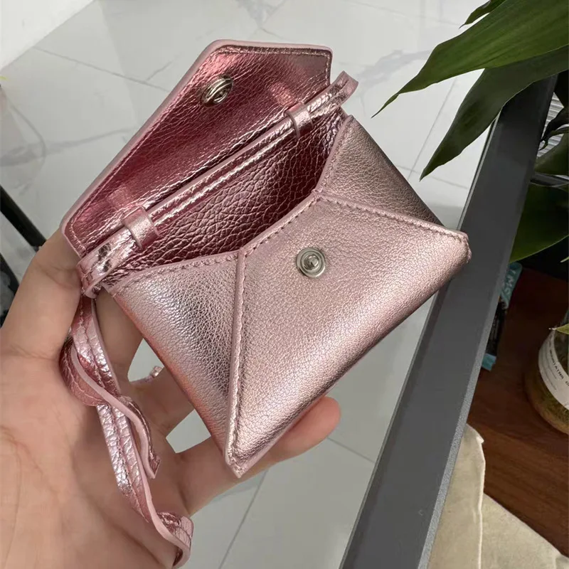 10pcs Purses Women PU Plain Short Hasp Envelope bag With Striped Mix Color