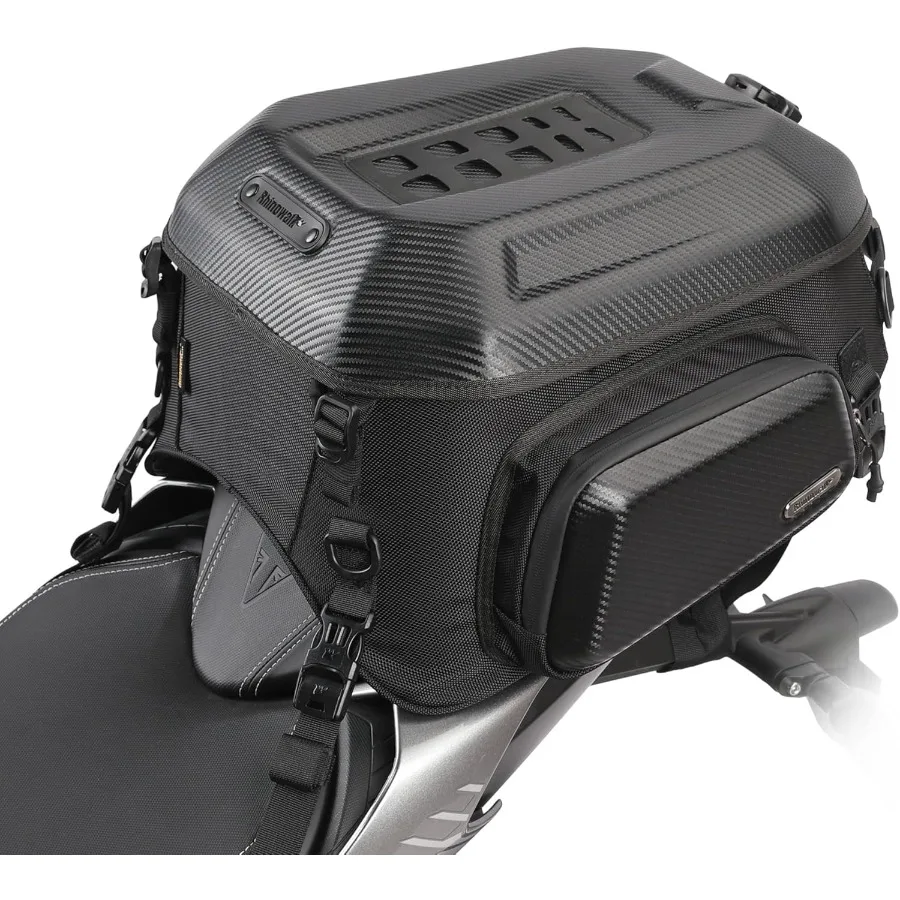 

Expandable Hard Shell Waterproof Motorcycle Tail Bag Rear Seat Storage Luggage Bag for Motorbike Helmet and Gear 2335L Capacity