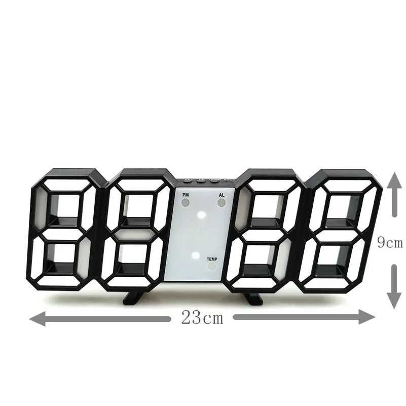 3D LED Digital Clock Luminous Fashion Wall Clock Multifunctional Creative USB Plug in Electronic Clock Home Decoration - view 6