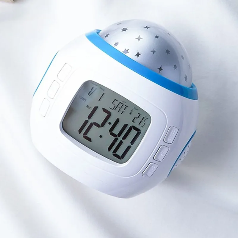Popular Products Student Cute Desktop Office Electronic Clock Creative Music Starry Sky Projection Alarm Clock