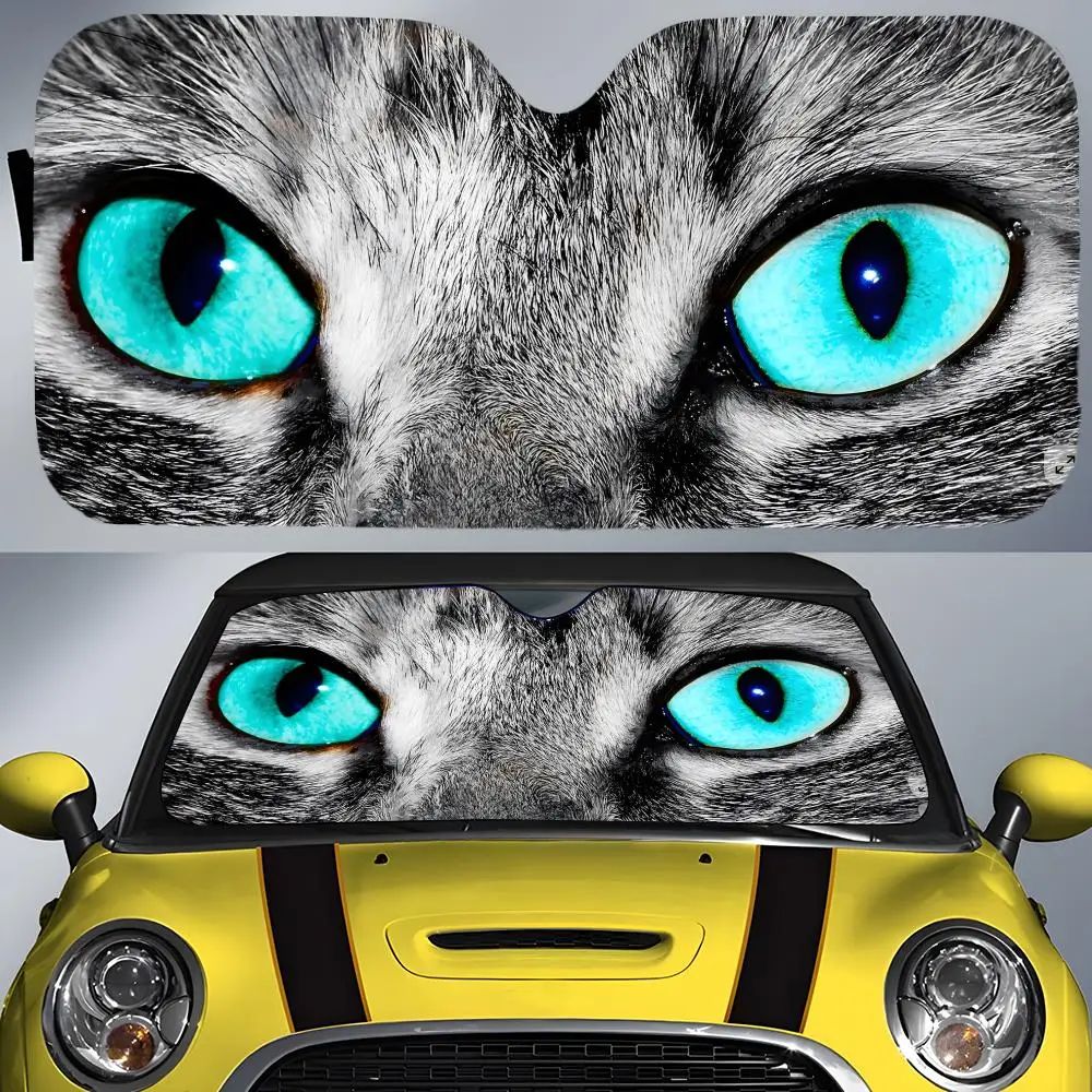 

Pattern C-Cat e-eyes Sun Visor Car Front Windshield Sun Shade UV Block Heat Insulation Sun Visor Window Cover