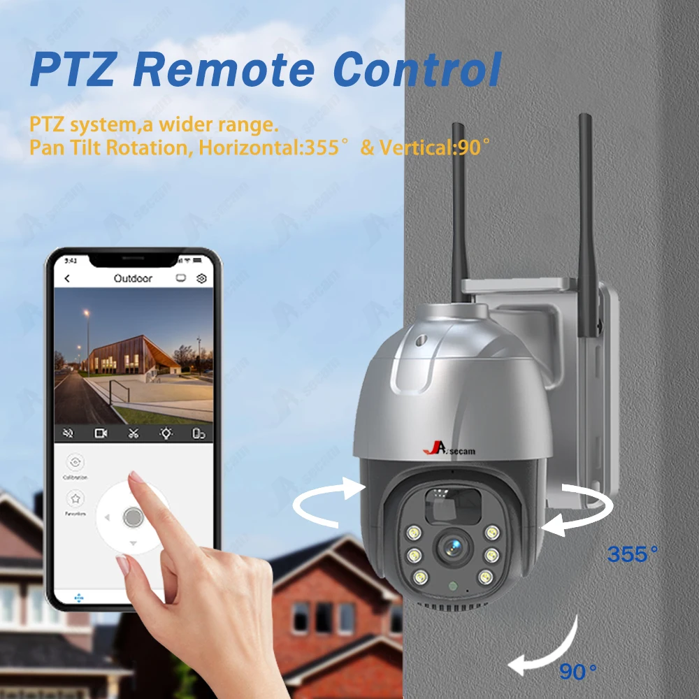 Imagem -06 - Câmera de Segurança sem Fio Ptz com Bateria Solar Auto Tracking ao ar Livre Câmera de Vigilância Cctv Home Smart Life 4g Cartão Sim 5mp