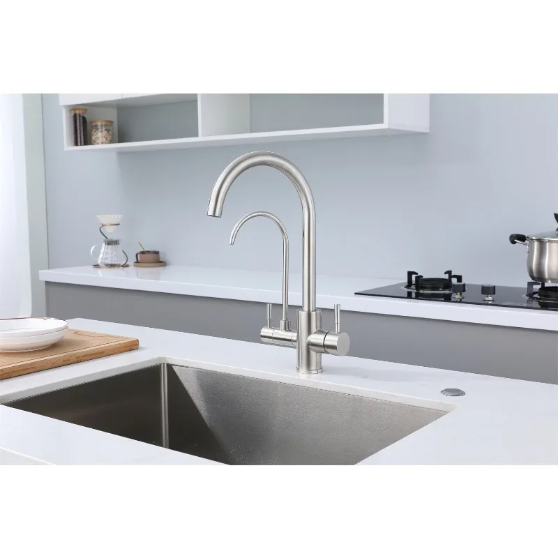 Three in One Clean Water Faucet 304 Stainless Steel Hot and Cold Direct Drinking Water Multifunctional Kitchen Faucet