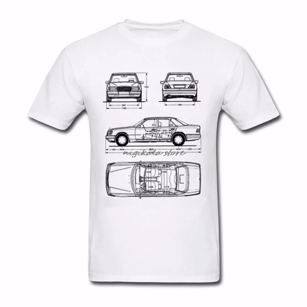 Car mercedes w124 camiseta Hombres Nuevo manga corta streetwear camisa ropa hombres camisas novedad tops