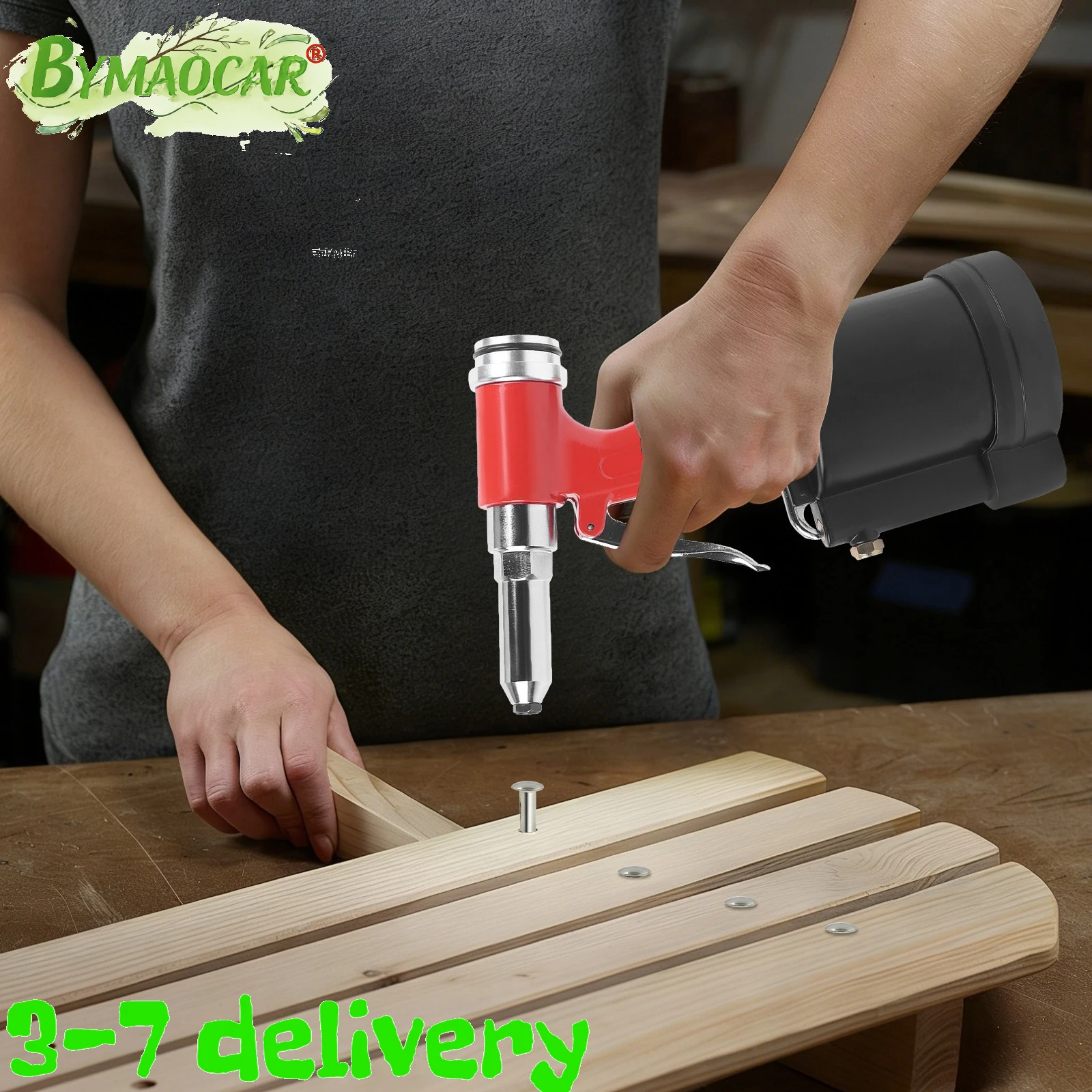 

Pneumatic Rivet Gun, Air Riveter Tool Kit, Heavy Duty Rivet Gun for 3.2-6.4mm Aluminum Iron Stainless Steel Rivets, 1300kgf Pulling Force, Auto Repair Industrial Riveting Tool, Durable Three Jaw Design, English Manual