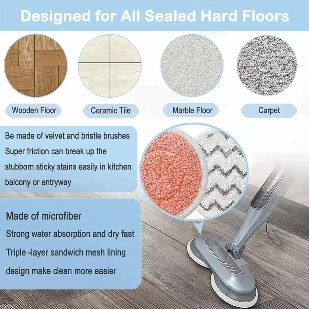 Replacement Steam Mop Pads Reusable Highly absorbent Squeeze Mop Pads Microfiber for Shark S7001 S8201 S7000 S8001 Series