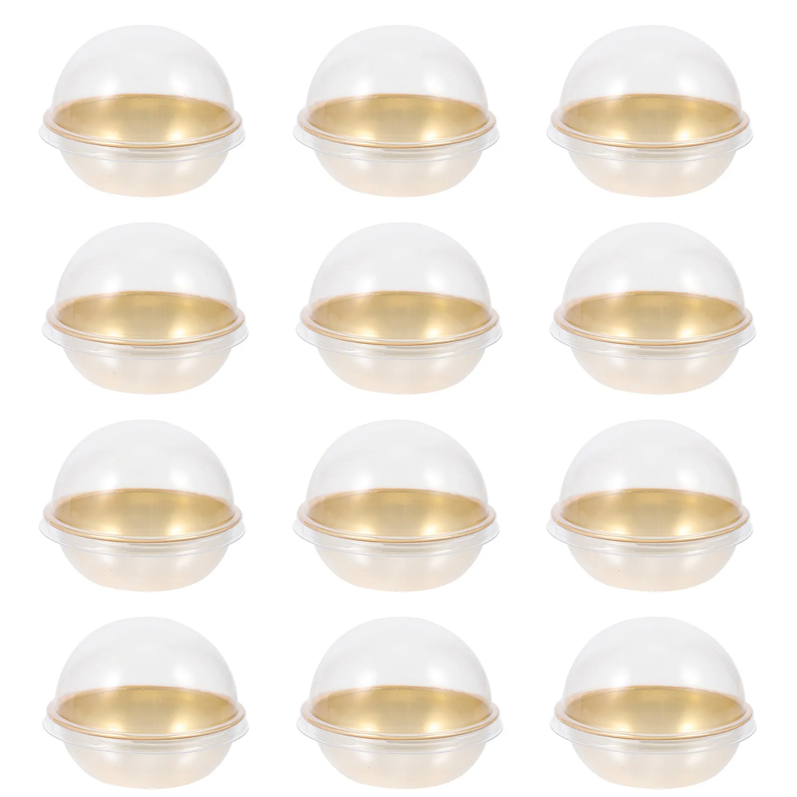 50 unidades de envases para pastel de luna y hojaldre de huevo, caja de almacenamiento de alimentos de plástico premium con tapa transparente tipo domo para cupcakes, pasteles, postres y repostería