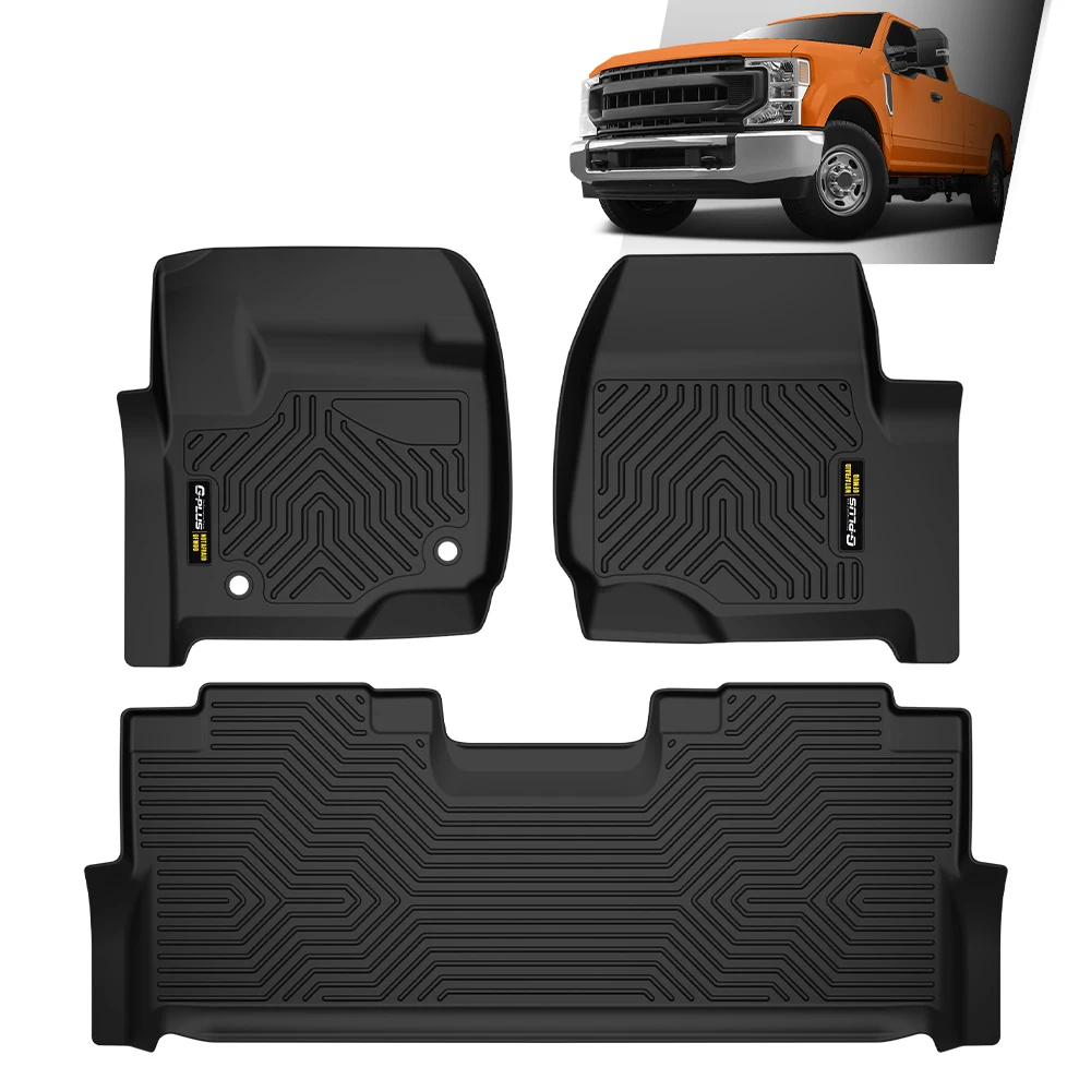 3D Floor Mats Set Fits 2017-26 Ford F-250 F-350 Super Duty Crew Cab All Weather