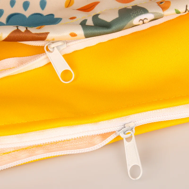 Fashion Print Handbag Baby Multifunctional Waterproof Diaper Bag Women Makeup Pouch Two Zipper Pocket Wet Dry Storage Bag