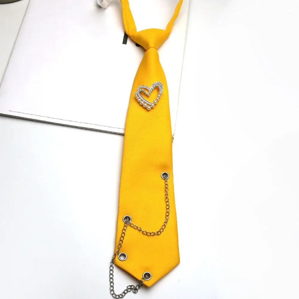Temperament Korean Style Love Heart Tie Tassels Choker Long Necktie Geometric Black Shirt Tie