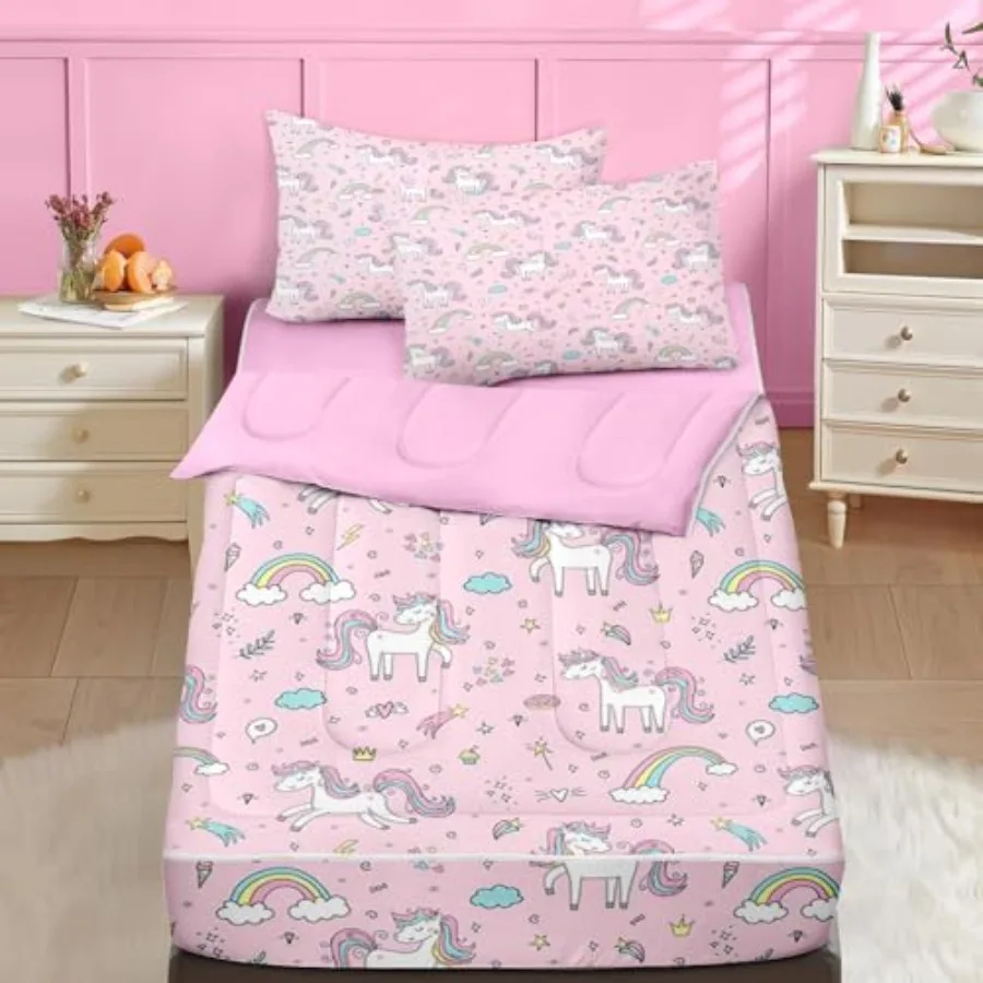 

Zipper Bedding Zipper Bedding Sets for Girls 3pcs All in on one Cute Kawaii Comforter Set with Fitted Sheet and 2 Pillowcases