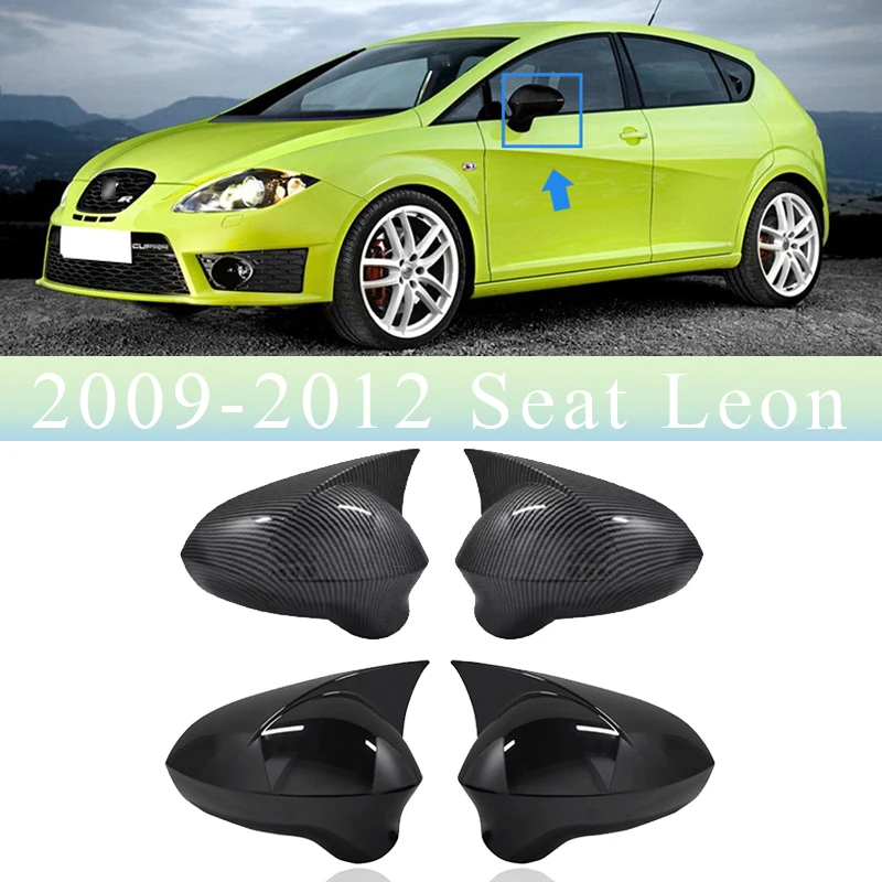 

For Seat IBIZA 2009-2012 Car Sticker Rearview Side Mirror Cover Wing Cap