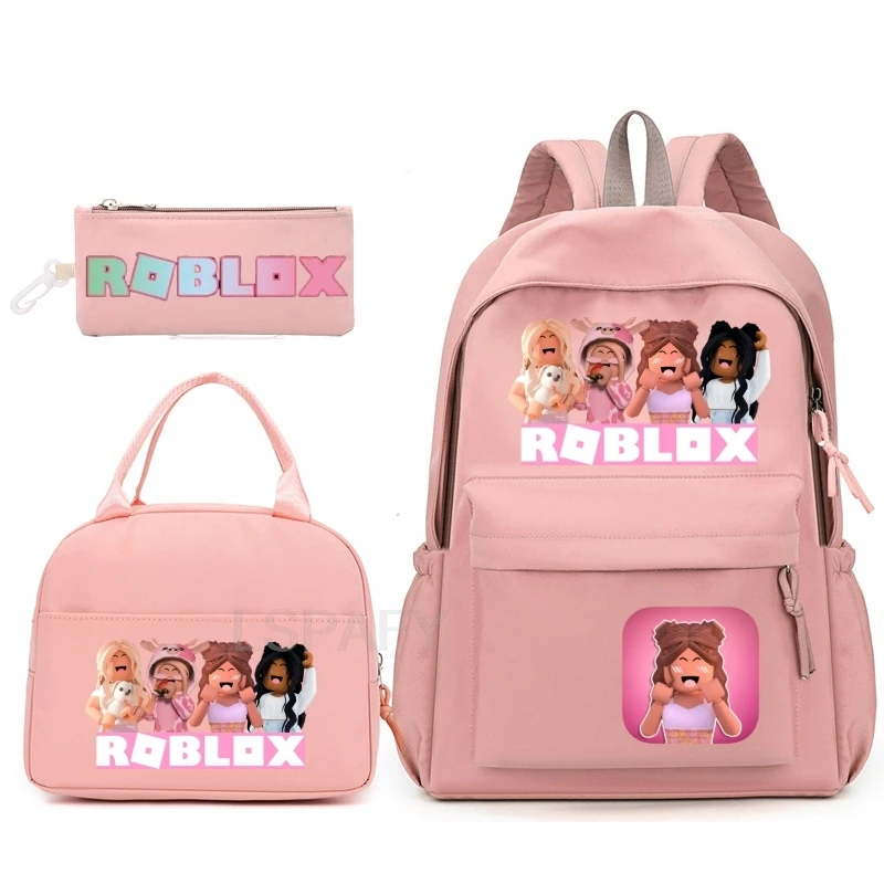 3Pcs ROBLOX Game Colorful Backpack With Lunch Bag for Girl Boy Student Teenager Rucksack Women Casual School Bags Set