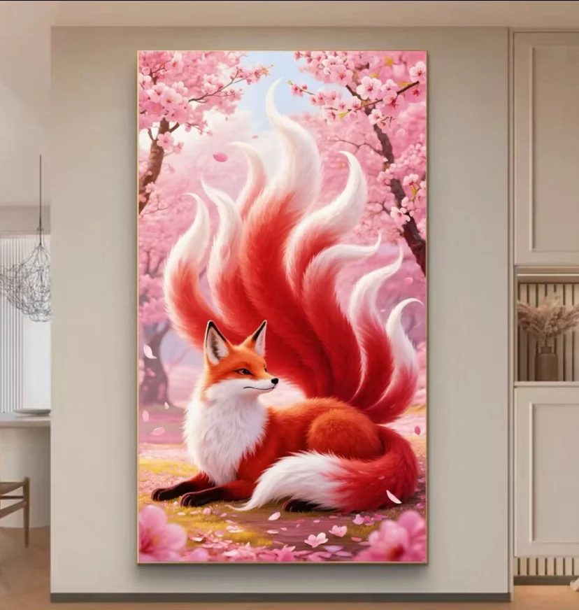 

9ct 60x90 см наборы для вышивки лисы «сделай сам», набор для вышивки крестом, рукоделие, домашний декор, поделки с иглами, 2 стиля