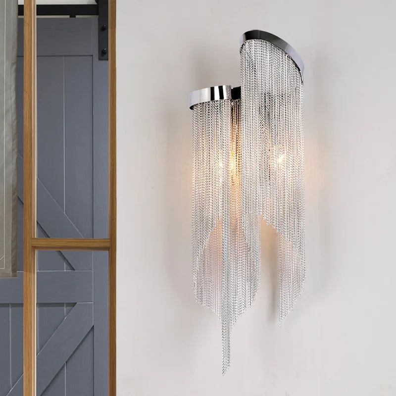 Postmodern tassel lamp designer light luxury living room bedroom bedside lamp background wall