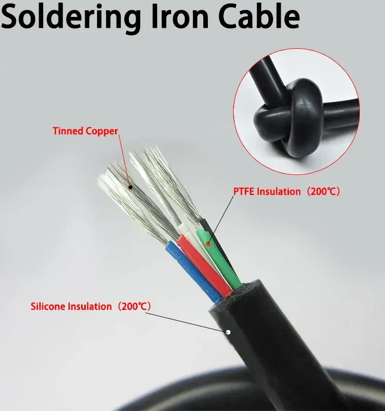 

1/5M Silicone Wire Cable T12 Soldering Iron Station 2 3 4 5 6 8 10Cores Tinned Copper PTFE Insulation High Temperature Line