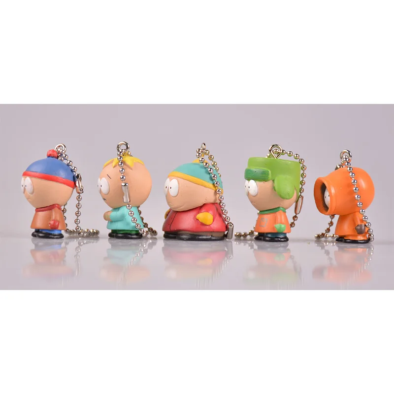 سلسلة مفاتيح على شكل أنيمي من ساوث بارك ، دلايات من كلوريد البولي فينيل ، ألعاب قابلة للتحصيل ، ديكورات ، هدية دمية تمثال ، 5 في كل مجموعة