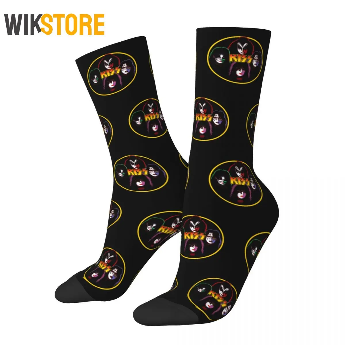 Kiss Band Rock Stars Socks Men Women Funny Happy Socks Harajuku Spring Summer Autumn Winter Middle Tube Socks Breathable Sock