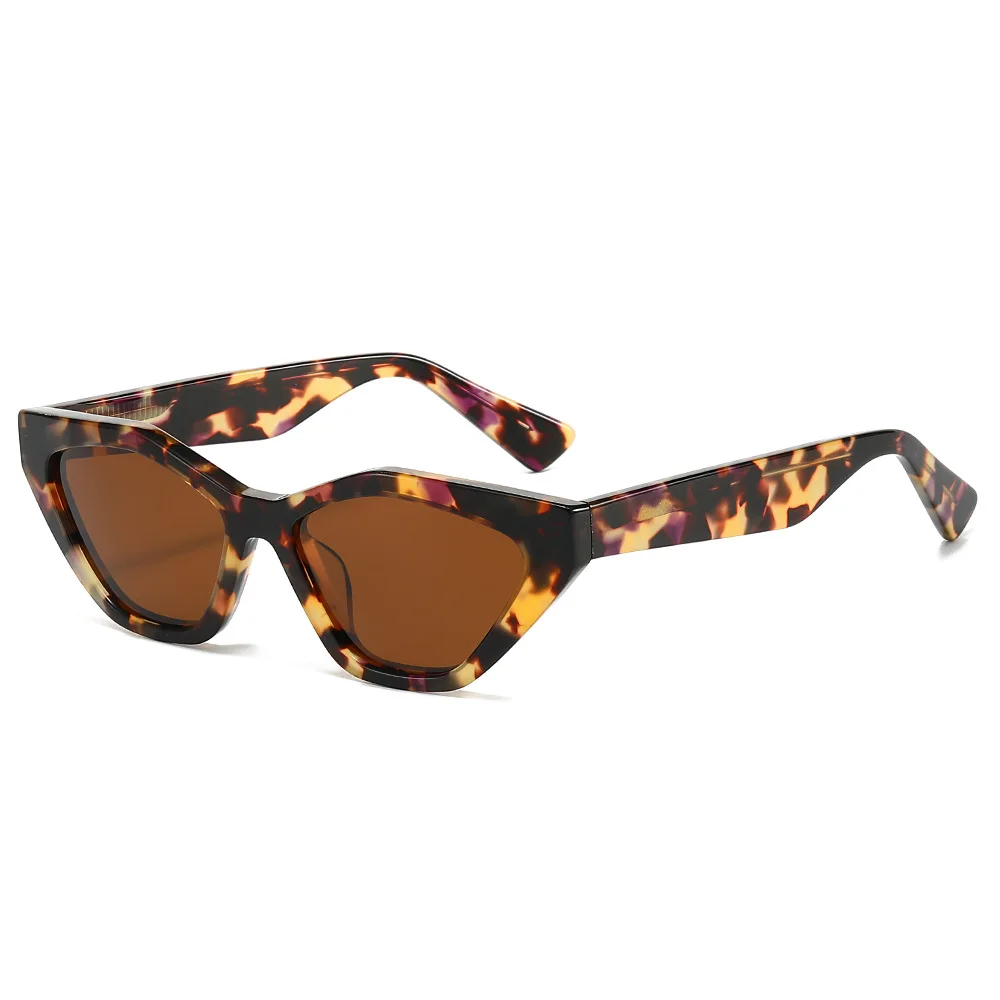 

PENG Personalized cat-eye me niche sunglasses trendy high-end retro polygonal tortoiseshell sunglasses with