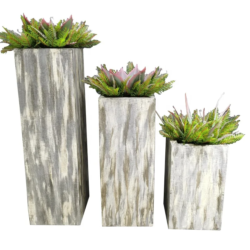 Modern Simple Garden Pots Vase Indoor Outdoor Fiberglass Flower Pots Tall Plant Pots Planter