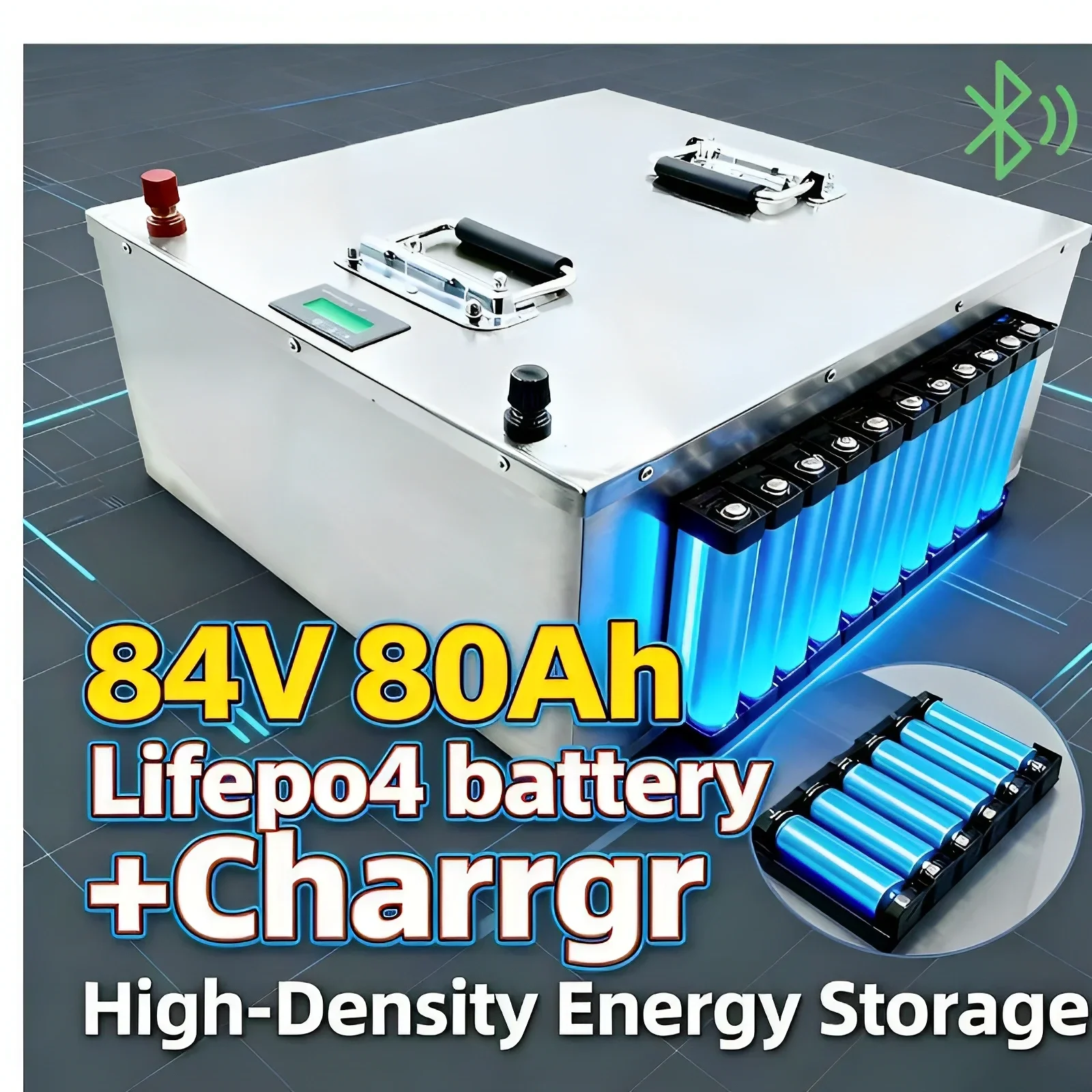 84V 80Ah LiFePO4 Lithium Battery | 27S 86.4V BMS + 10A Charger The Ultimate Power Workhorse for 8000W Inverters, EV Power Suppli