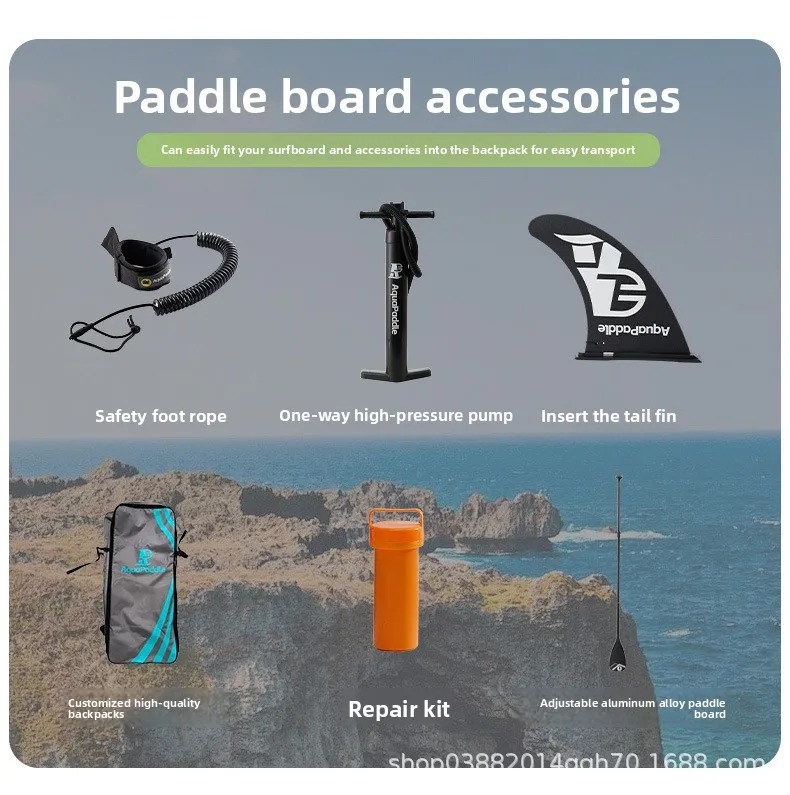 Drop Stitch Inflatable Paddle Board SUP Sea Surfboard All-Round Beginner Blue and White for Ocean Waters