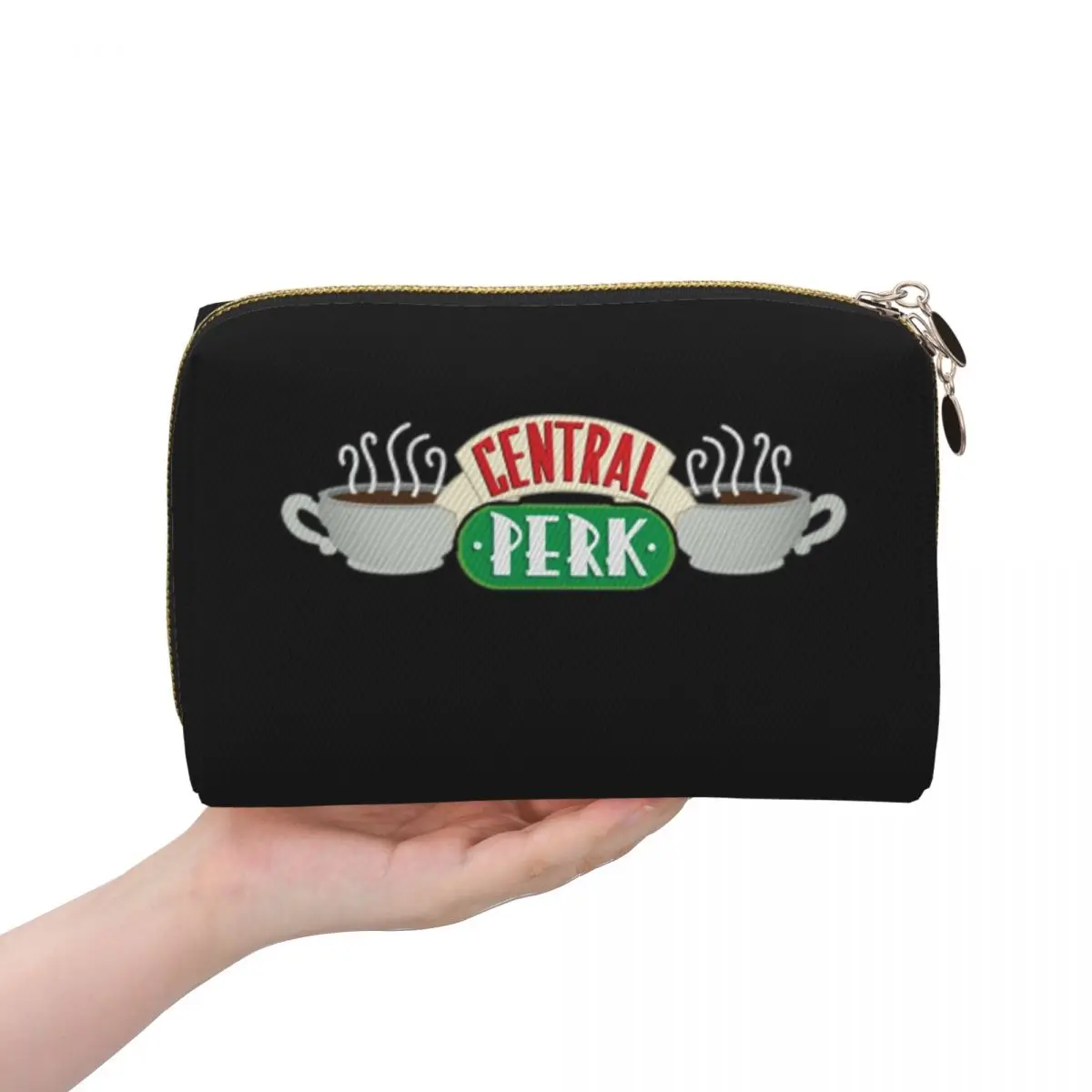 

Classic Cotton Central-Perk Friends Tv Show Women Cosmetic Bag Travel Makeup Organizer Pouch Toiletry Storage Dopp Kit Case