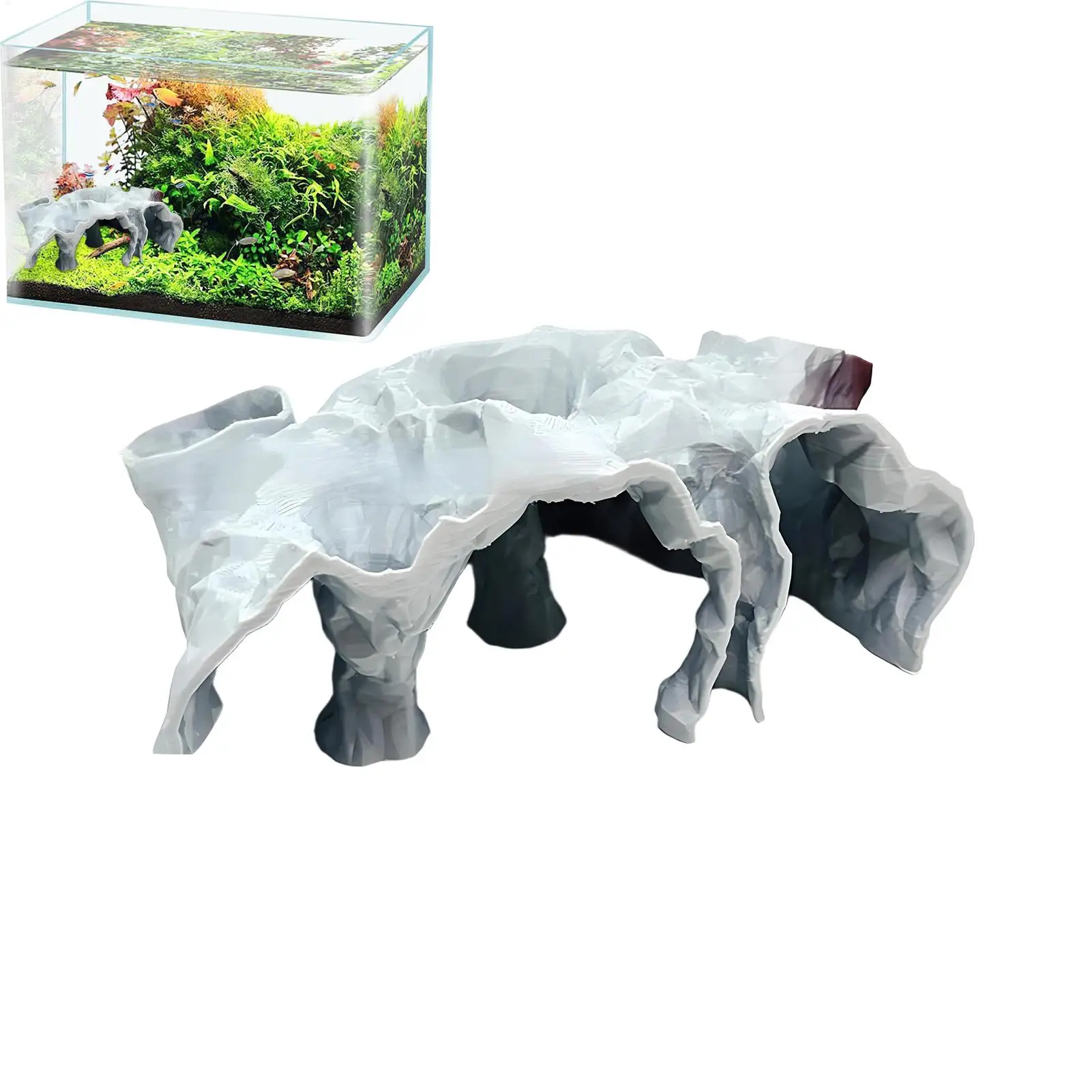 Escondites para Peces de Acuario, Túnel Subterráneo, Cueva, Refugio de Cría, Decoración de Paisaje, Refugio para Peces Exóticos, para Peces Betta y Cory
