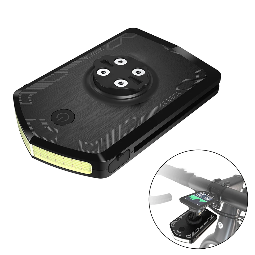 

1 шт. Велосипедный фонарь 2-в-1 с креплением для велокомпьютера, зарядкой 5000 мАч, 5В 2А, кабелем и яркостью 120 лм для ночной езды