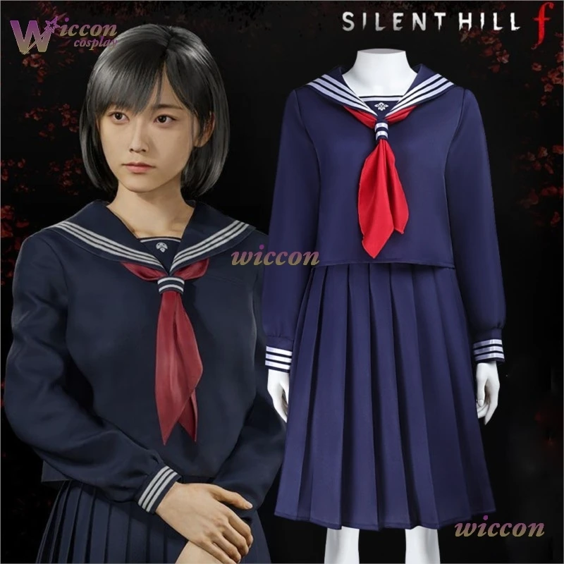 Moe Silent Women's School Uniform Game Hinako Shimizu Cosplay Costume Hill Hallowen Party RolePlay Tops Skirt Tie Socks Takerlam
