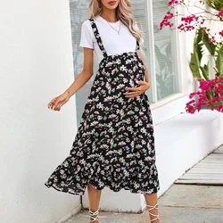 Pregnancy Dresses Maternity Floral Fashion Skirt Suspender Fallow Sweet Dress Cotton Women Clothes Mother Clothing without Top