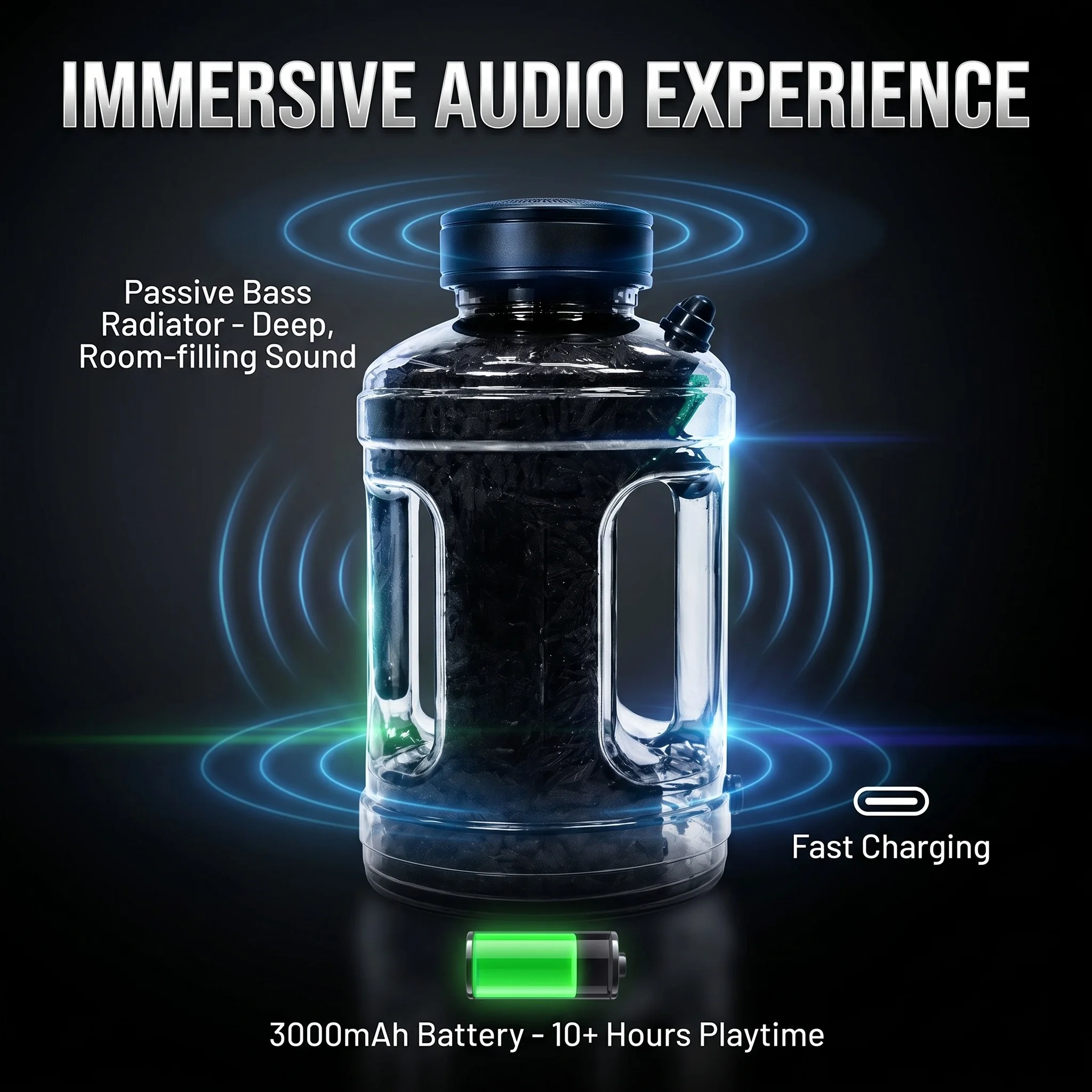 DIY For audio Project Speaker Kit with Clear Enclosure for Hands-On Assembly and For Type-C Charging Port Compatibility