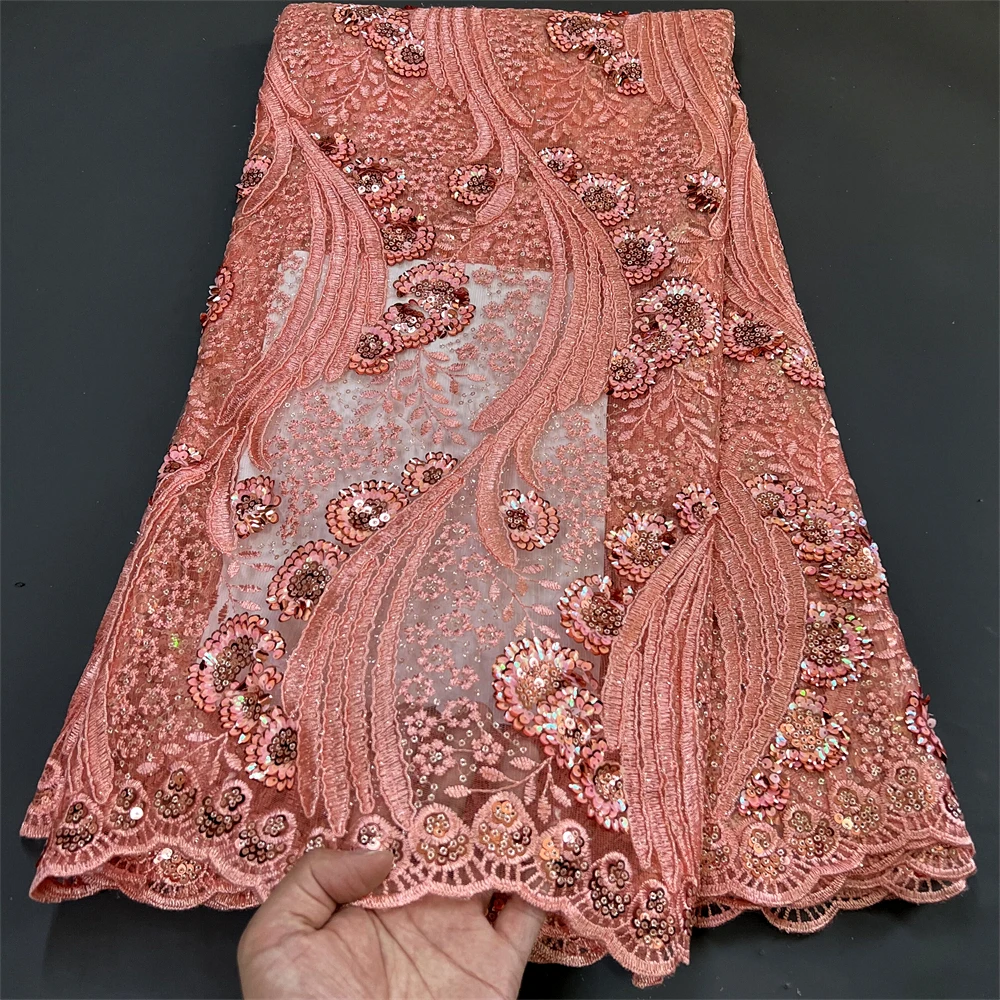 

African Gilding Lace Fabric, French Jacquard Brocade Lace Fabric, Nigerian Party, High Quality, YXZ062, Fashion, 5 Yard