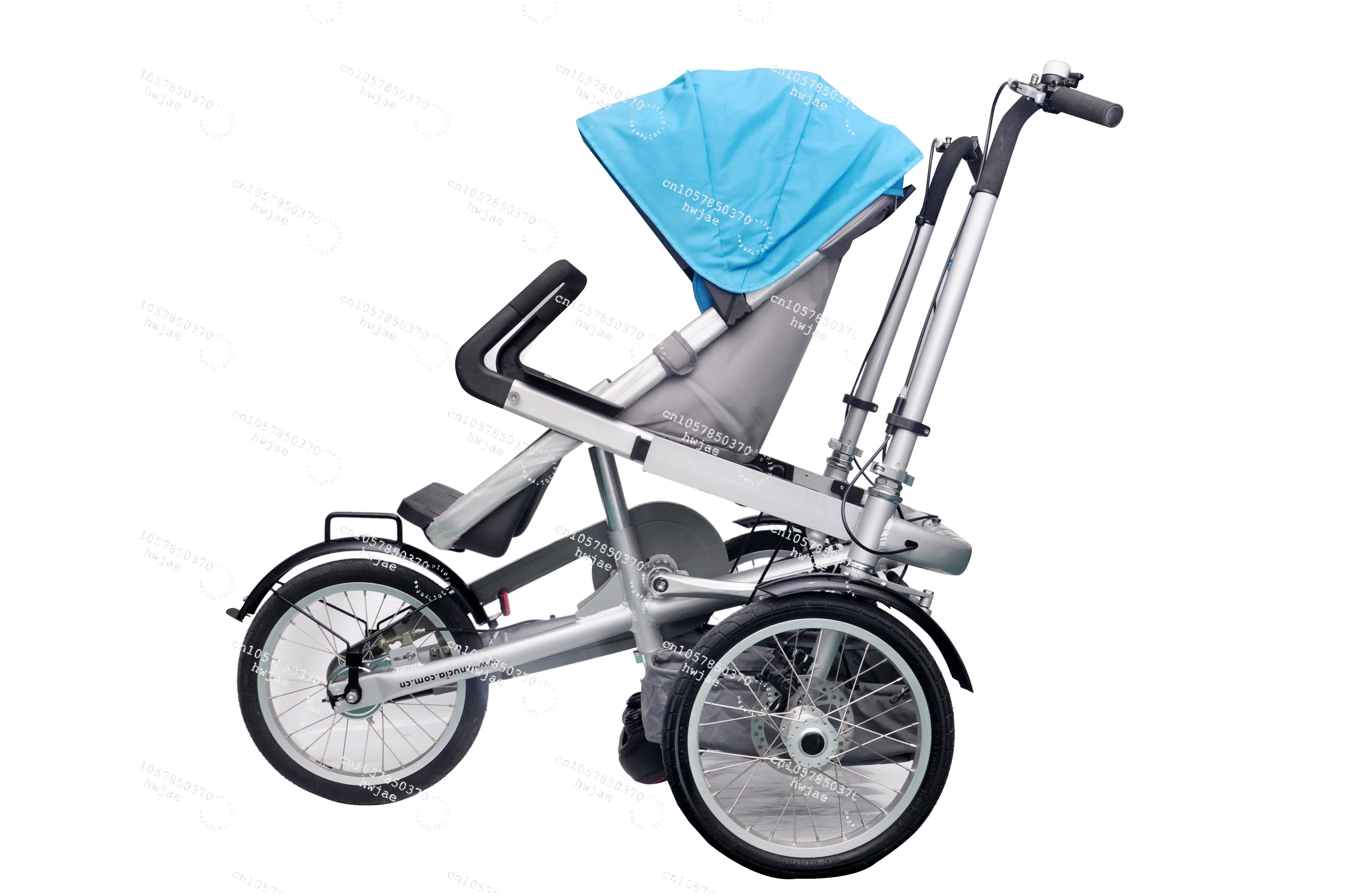 2-in-1 Bike Stroller with 2 Baby Seats 3-Wheel Family Tricycle