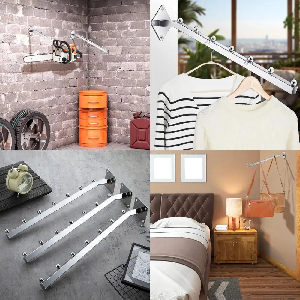 

18-Inch Heavy-Duty Wall-Mounted 7-Ball Waterfall Hooks - 10-Pack for Coat Racks in Bathroom, Bedroom, Laundry