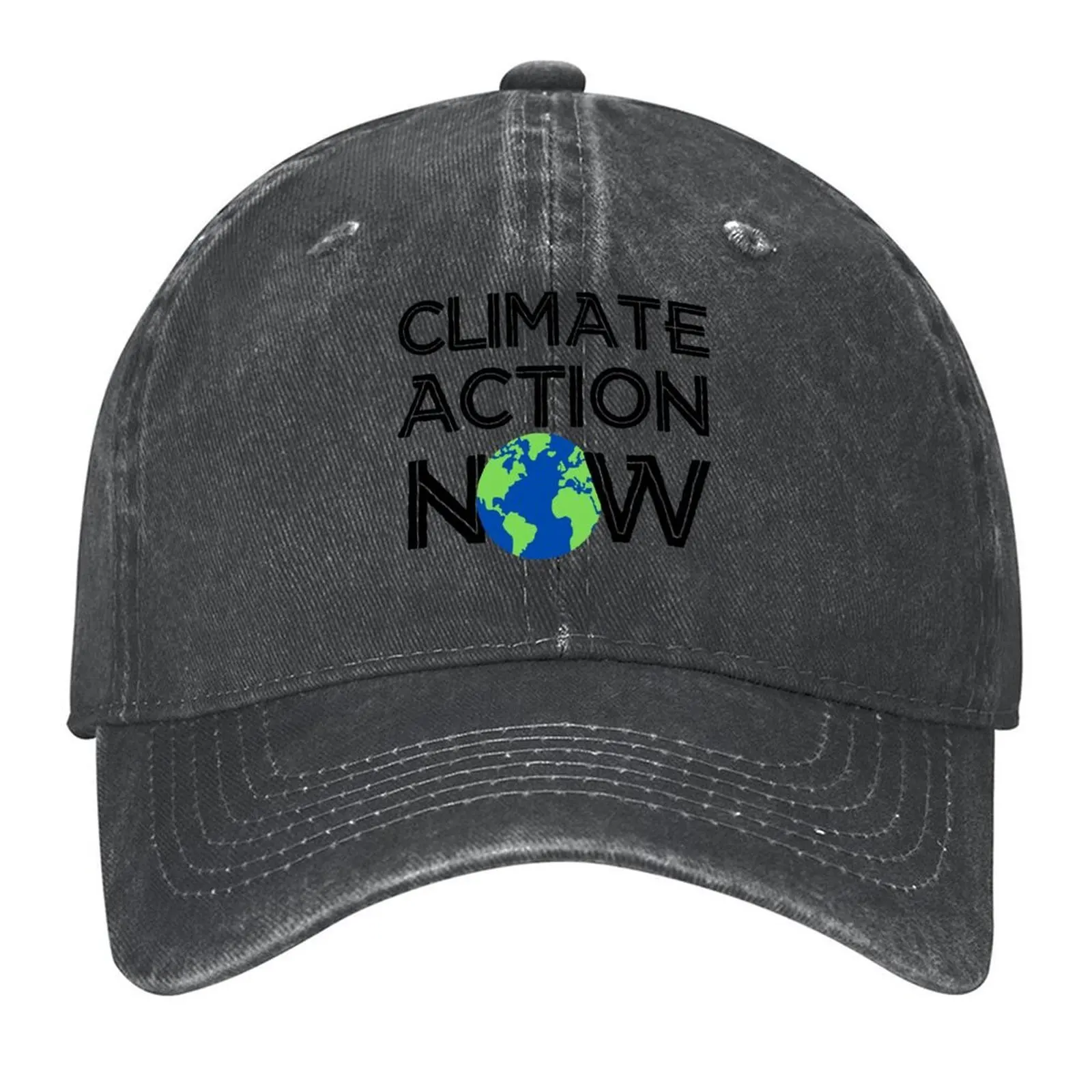 Climate Action Now (черный, синий, зеленый) - Бейсбольная кепка «Ударка для сохранения Земли и окружающей среды»