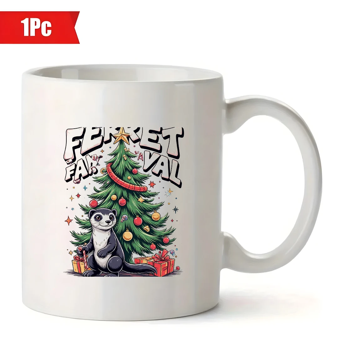 Taza de árbol de Navidad de dibujos animados de 11oz + regalo de Navidad taza para niños taza de café creativa para oficina familiar regalo personalizado de Navidad