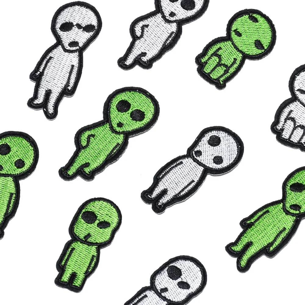 10Pcs Cartoon Alien Iron on Embroidered Patches For on Clothes Jeans Hat Bag Sticker Sew DIY Patch Applique Badges Decor