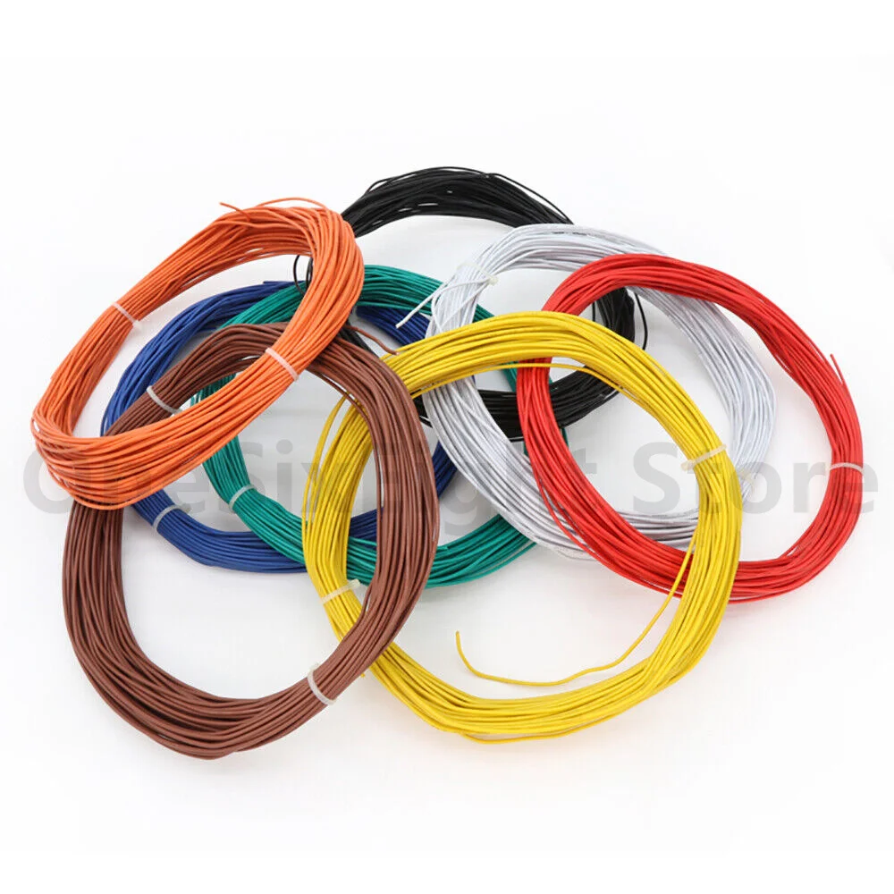 PVC Single Strand Core Cable Equipment Hook up Wire 18/20/22/24/26 AWG 10 Colors