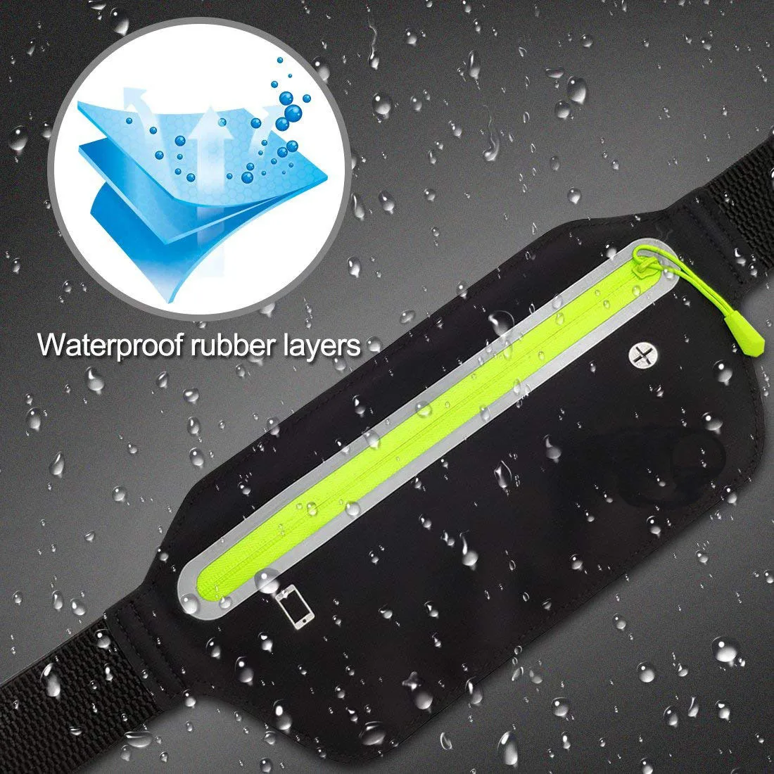 Riñonera para teléfono móvil ultrafina para correr al aire libre, bolsa elástica para deportes, impermeable, monedero para teléfono móvil ajustado