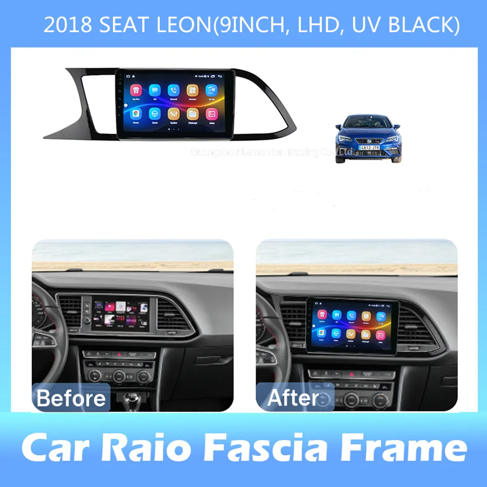 9 Inch Radio Fascia Fit for 2018 SEAT LEON Stereo Panel GPS Frame Dash Mount Kit Bezel Car Accessories