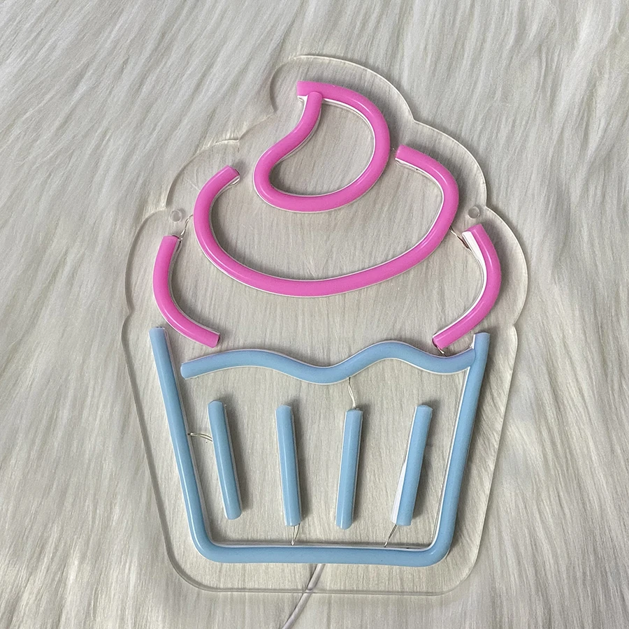 Ice Cream Neon Sign -  LED Light for Ice Cream Shop Wall Decor, USB Powered, Ideal for Business Dessert Store, Bar, Party