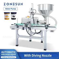 ZONESUN ZS-DTGT900P Automatic Paste Filling Machine Viscous Liquid Honey Hand Cream Lotion Cosmetics Packaging Production Line