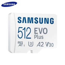 SAMSUNG EVO artı MicroSD hafıza kartı 512GB 256GB 128GB 64GB U3 V30 A2 mikro SD kart adaptörü ile Max 130 Mb/s TF TF kartları