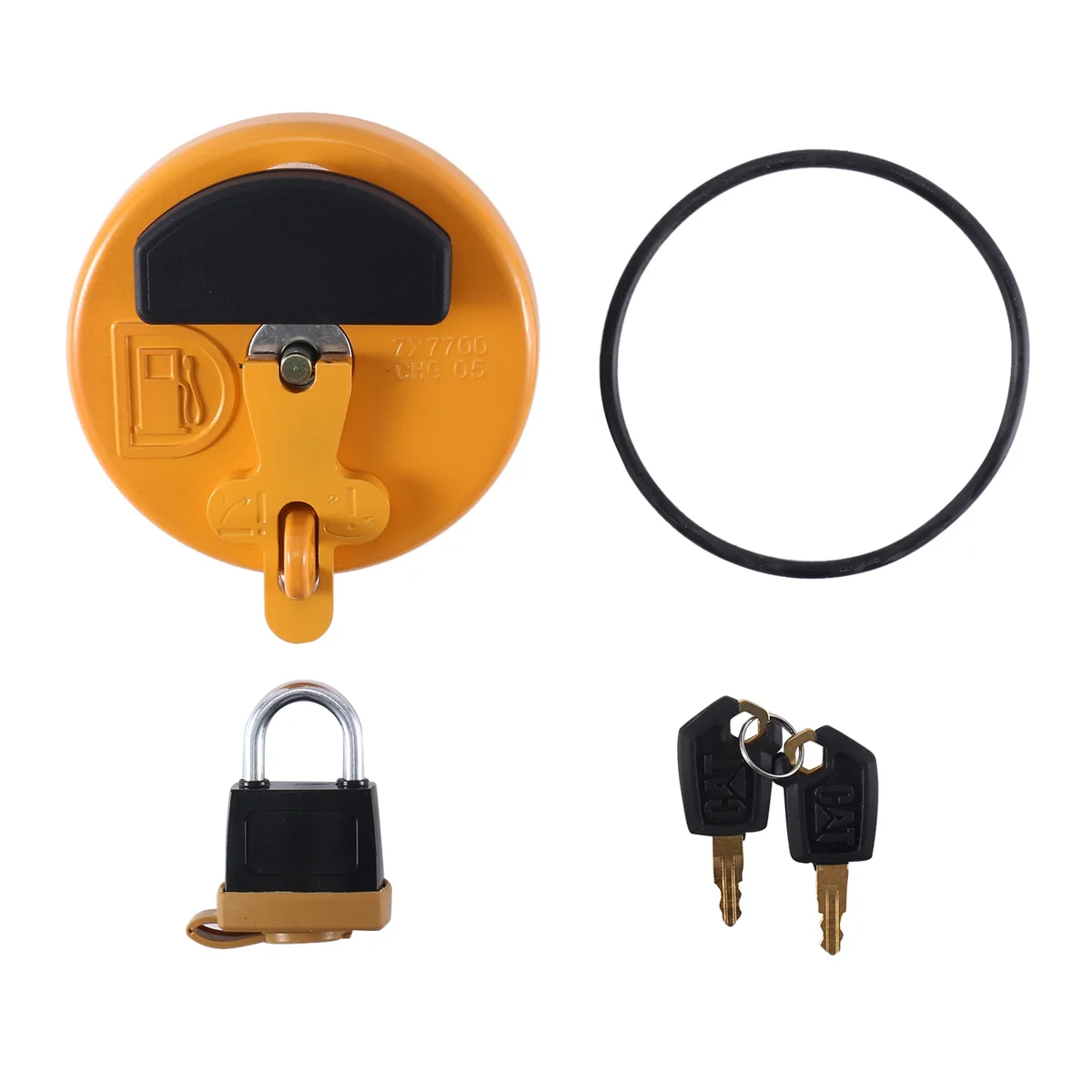 Locking Fuel Tank Cap with Padlock 7X7700 for Caterpillar CAT Dozer Excavator D6R D5C 311D 312D 320C 320D 321D 323D