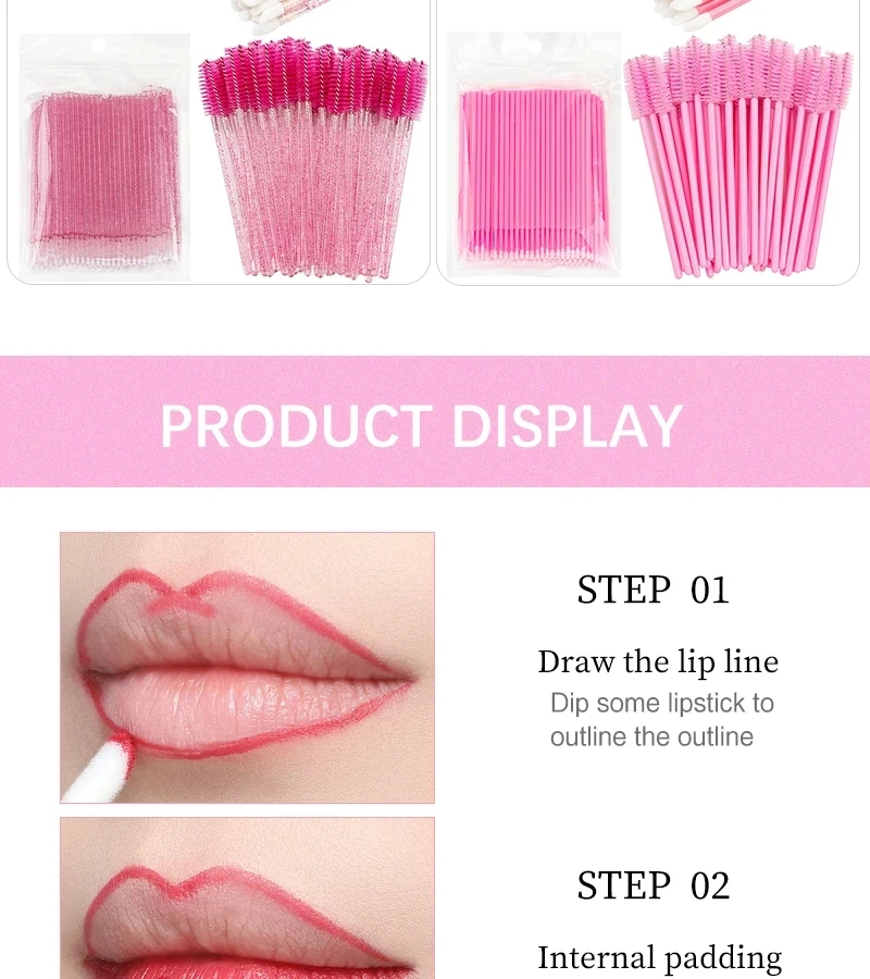 200 disposable lipstick brush stick lipstick gloss stick color stick portable makeup brush mascara lipstick stick set cosmetics