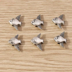 20pcs 11x15mm Cute Fish Charms Spacer Beads for Jewelry Making DIY Bracelets Necklaces Handmade Crafts Accessories
