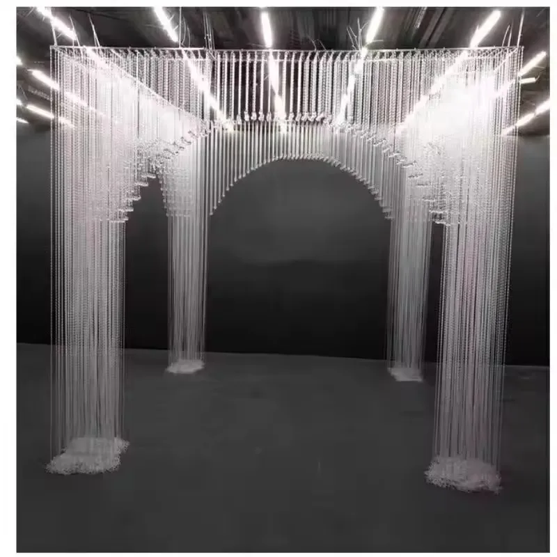 Hochzeits-Acrylperlenvorhang, modischer Bogen für Zeremonien, simulierter Kristallbogen für die Tür, Hochzeitstheke, Saaldecke, Hintergrunddekoration. – Detail 4