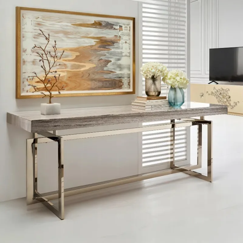 

Роскошный особняк, верхняя часть из натурального мрамора, опорные ножки из нержавеющей стали, входной канал для дивана, шкаф